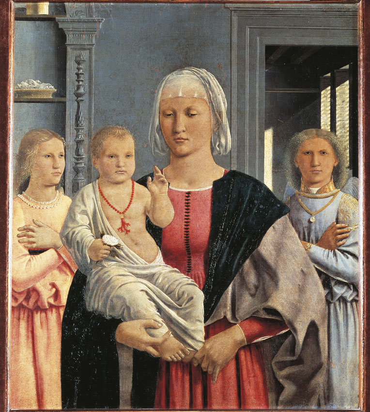 Madonna di Senigallia, Piero della Francesca, olio su carta riportata su tavola, 1470 Nel febbraio 1975 dal Palazzo ducale di Urbino vennero rubati due dipinti di Piero della Francesca, la 