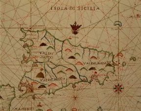 Sicilia . La Sicilia in un portolano del sec. XVI (Venezia, Museo Civico Correr).De Agostini Picture Library Sicilia . La Sicilia in un portolano del sec. XVI (Venezia, Museo Civico Correr).De Agostini Picture Library