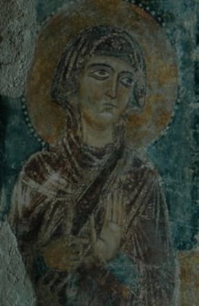 Basilicata . Affresco nella chiesa di S. Maria de Idris.De Agostini Picture Library / A. De Gregorio
