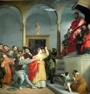 Lorenzo Lotto. Particolare della Pala di S. Lucia (Iesi, Pinacoteca).De Agostini Picture Library/G. Nimatallah