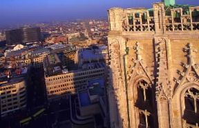 Bruxelles. Veduta della cittÃ  dalla cattedrale.De Agostini Picture Library/W. Buss