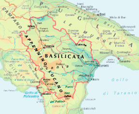 Basilicata. Cartina geografica. Basilicata. Cartina geografica.