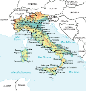 Italia. Cartina geografica. Italia. Cartina geografica.