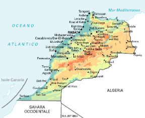 Marocco. Cartina geografica.