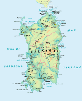 Sardegna. Cartina geografica. Sardegna. Cartina geografica.